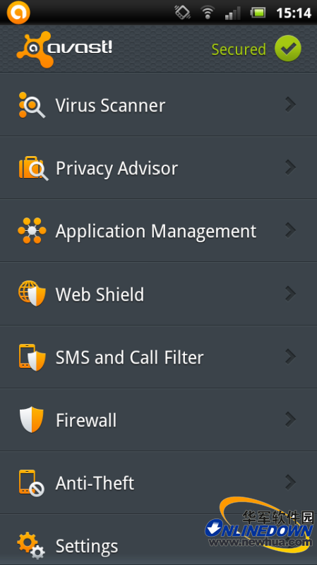 Android版avast皮肤与Windows版系统，新版应用还为移动设备带来了传统的安全功能。