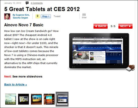 5 Great Tablets at CES 2012