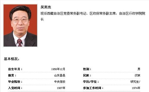 吴英杰个人基本情况