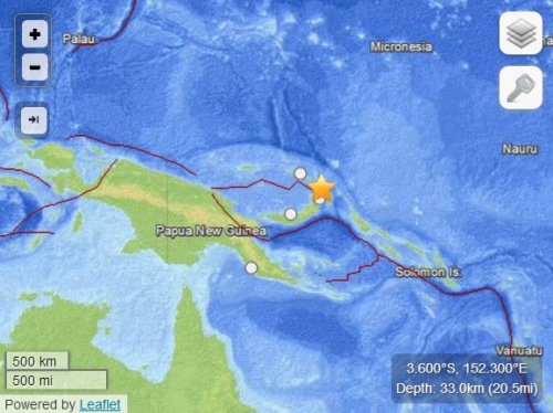 巴布亚新几内亚发生6.6级地震 震源深度33公里