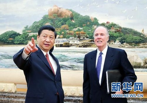 5月27日，国家主席习近平在北京人民大会堂会见美国总统国家安全事务助理多尼伦。 新华社记者 姚大伟 摄