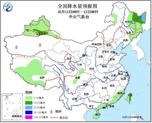 华北东部和东北气温将下降4-6℃ 局地有大雨