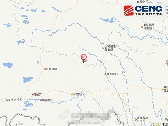 西藏丁青县与青海囊谦县交界发生3.0级地震