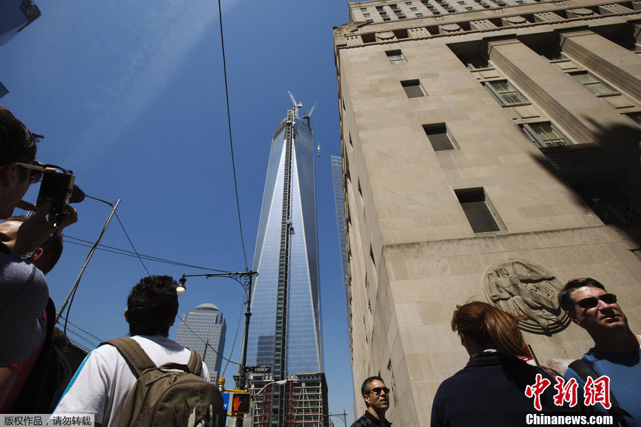 世贸一号楼主体工程竣工 成为西半球最高建筑物