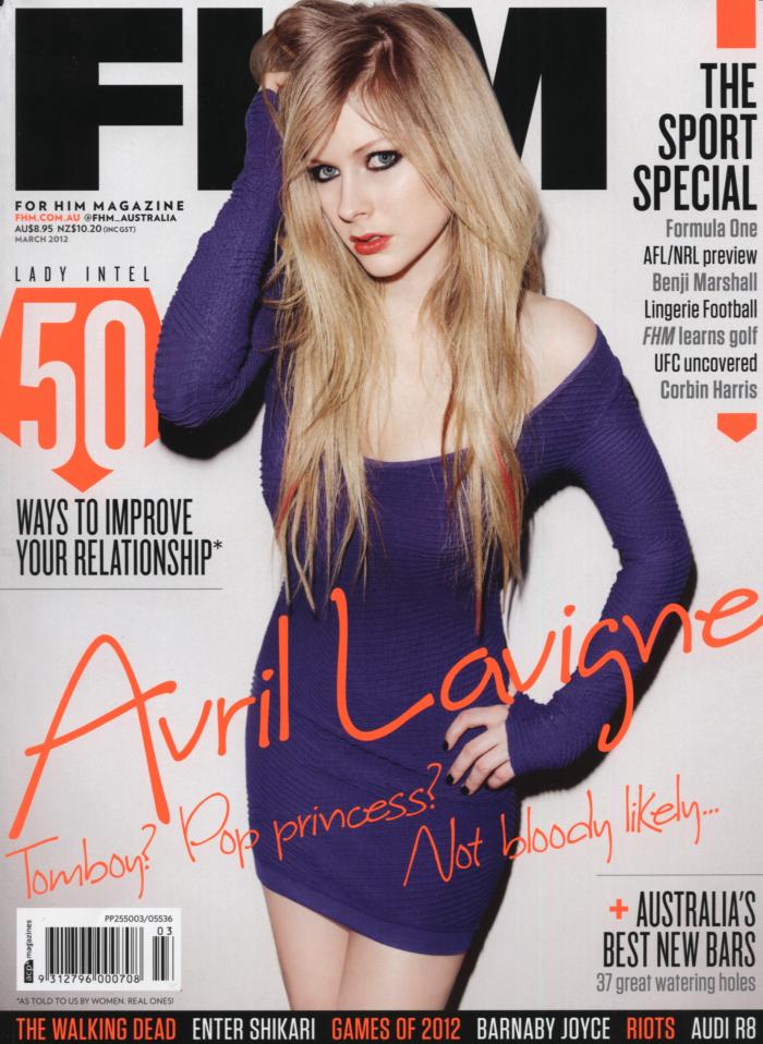 艾薇儿Avril Lavigne 登《FHM 》澳大利亚版，展现从未有过的性感。